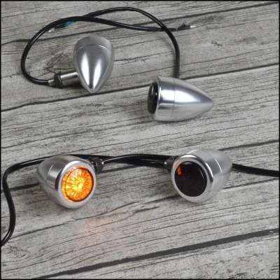 Vintage CNC Aluminum LED Turn Signal Light Motorcycle Bullet Turn Signals indicator for Cafe Race Motorcycle parts